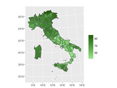 Capacità di spesa media dei Comuni per provincia (%)